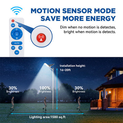 1200W solar street light with pole -30,000lumens