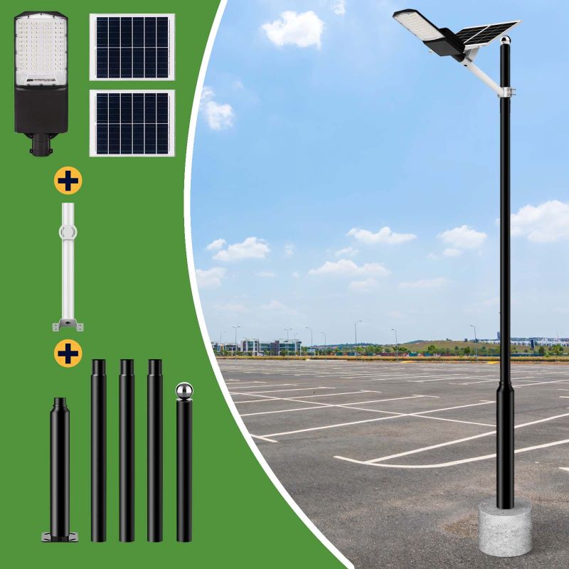1200W solar street light with pole -30,000lumens