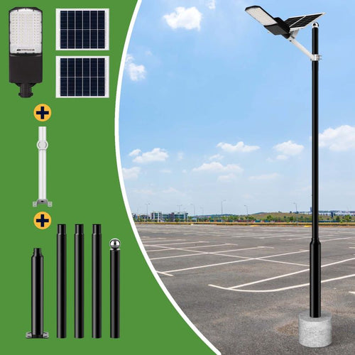 1200W solar street light with pole -30,000lumens