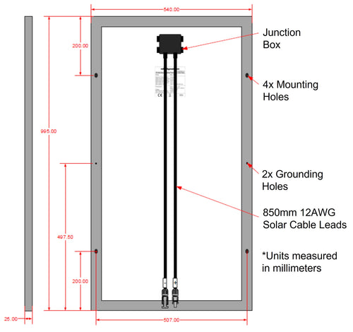 100 Watt 12-Volt Monocrystalline Solar Panel