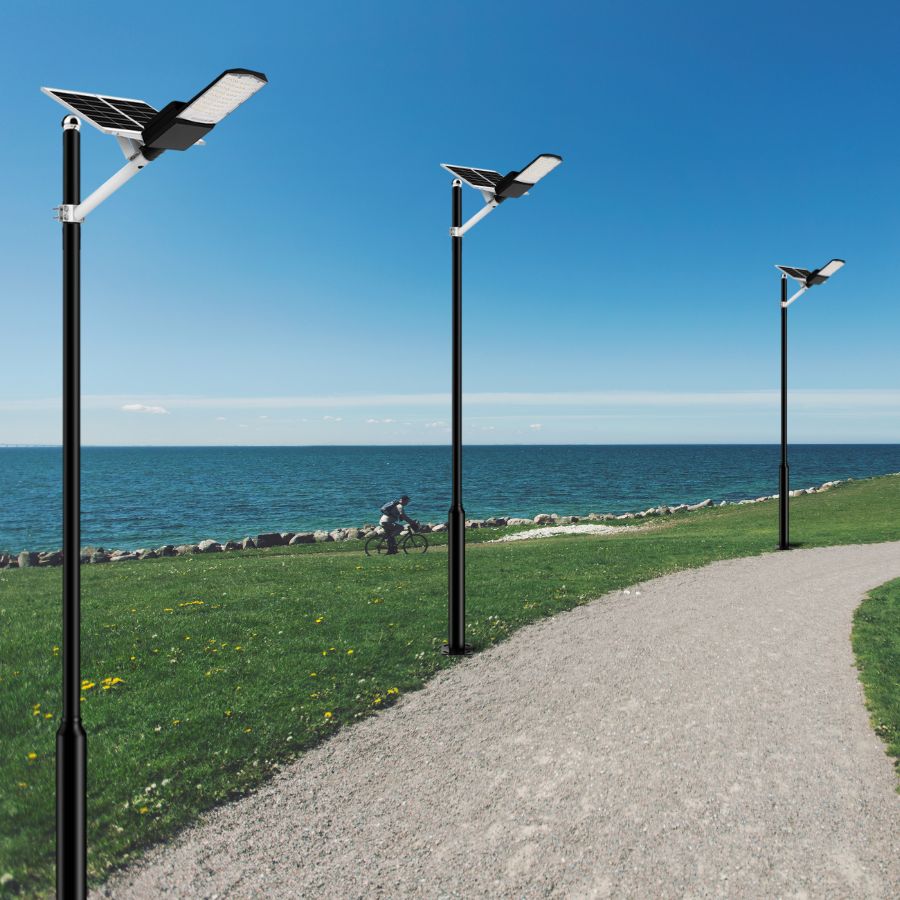 1200W solar street light with pole -30,000lumens