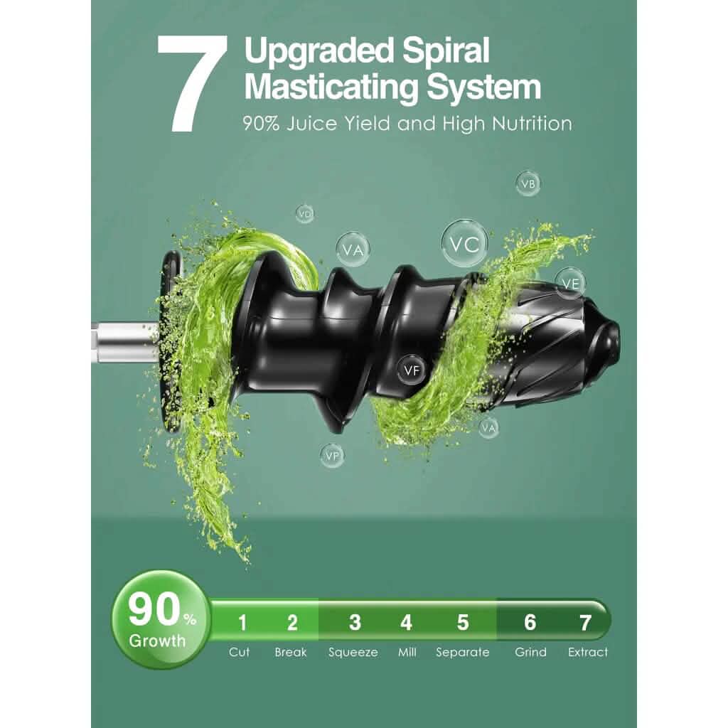 Slow Masticating Juicer Extractor Cold Press Juicer with Brush