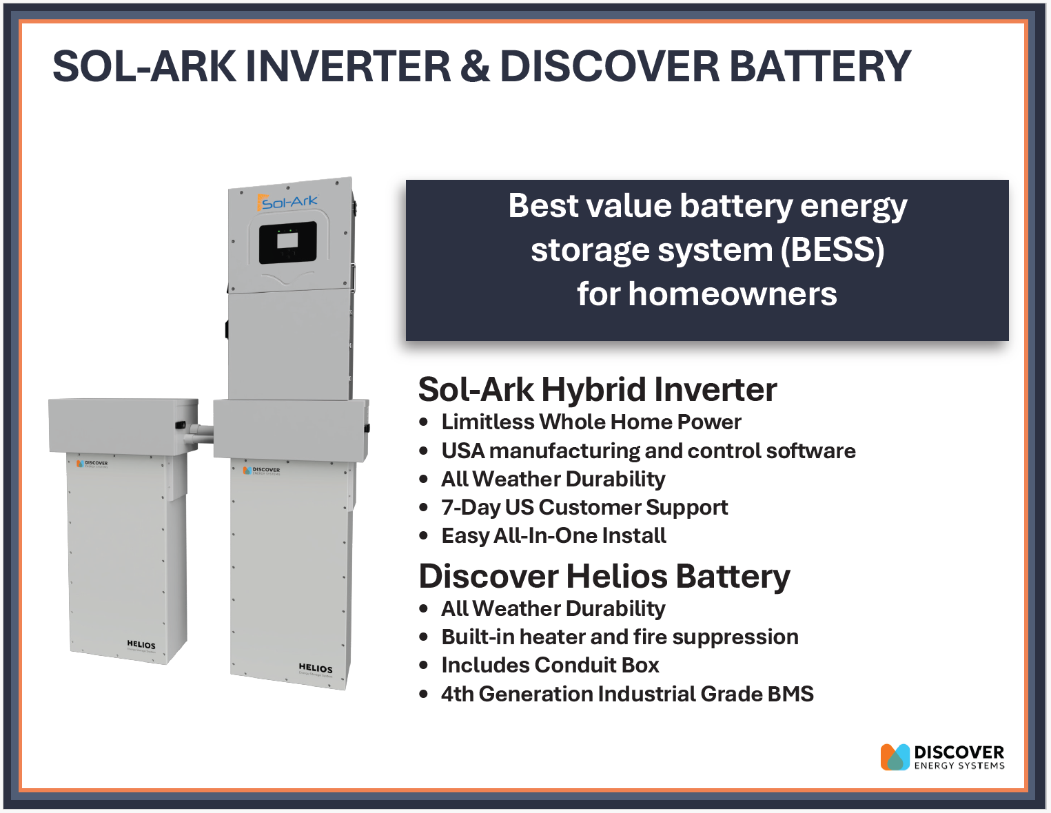 Sol-Ark 15K-2P + Discover Helios 16kWh Battery | 16kWh Whole-Home Backup Power Bundle